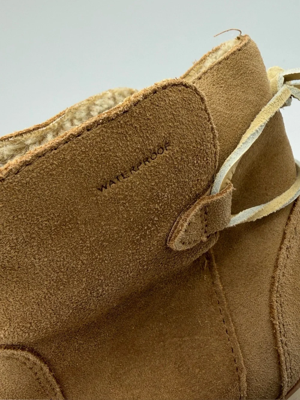 Merrell Juno Bluff Polar Ankle Snow Boots Womens Size 7.5 Beige Suede Waterproof